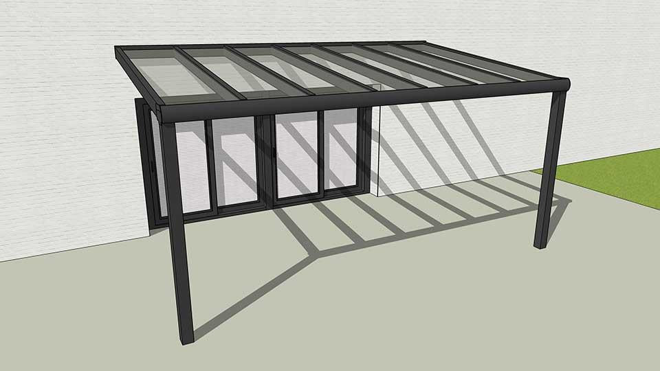 Terrassendach Glas 5000 x 3000mm - Eden Shop - Haus, Garten und Zubehör